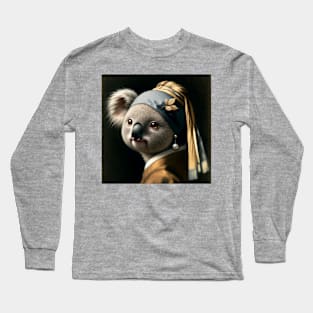 Wildlife Conservation - Pearl Earring Koala Meme Long Sleeve T-Shirt